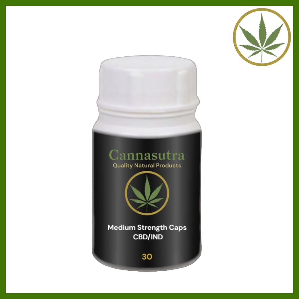 CBD/INDICA Medium THC Capsules at Cannasutra
