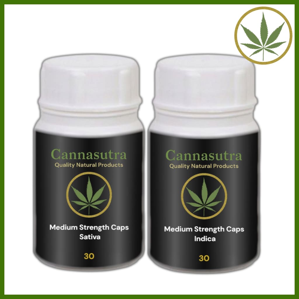 Medium Strength Sativa & Indica THC Capsules at Cannasutra